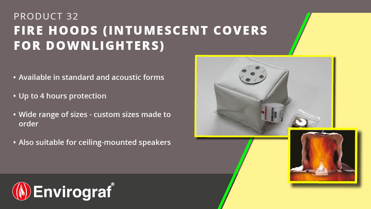 Enhance fire safety with Envirograf's Intumescent Downlighter Covers. They provide up to 4 hours fire protection and can be installed in a few minutes. Ensure compliance and safety in your projects! Learn more: tinyurl.com/2fxd5mdr  #PassiveFireProtection