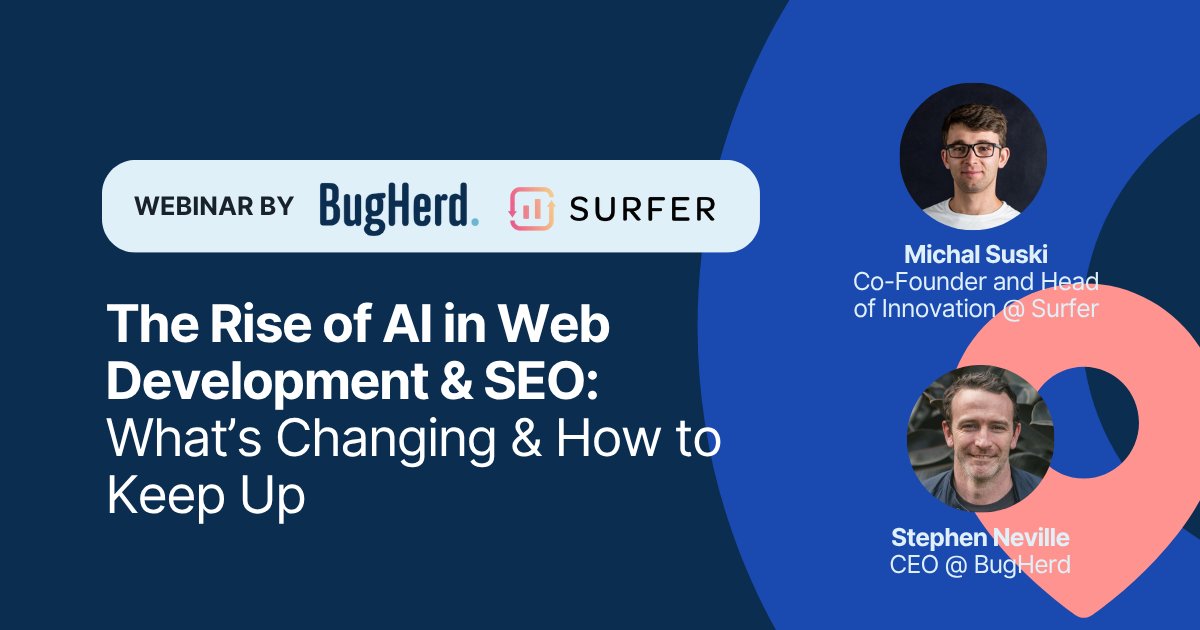 bugherd's tweet image. AI is reshaping how we build + rank websites.
In a recent webinar, Stephen Neville joined Michal Suski from @surfer_seo to share real-world tips on using AI for faster, smarter web + SEO workflows.
👉 bugherd.com/blog/mastering…
#AIinWebDev #SEO #WebDevelopment