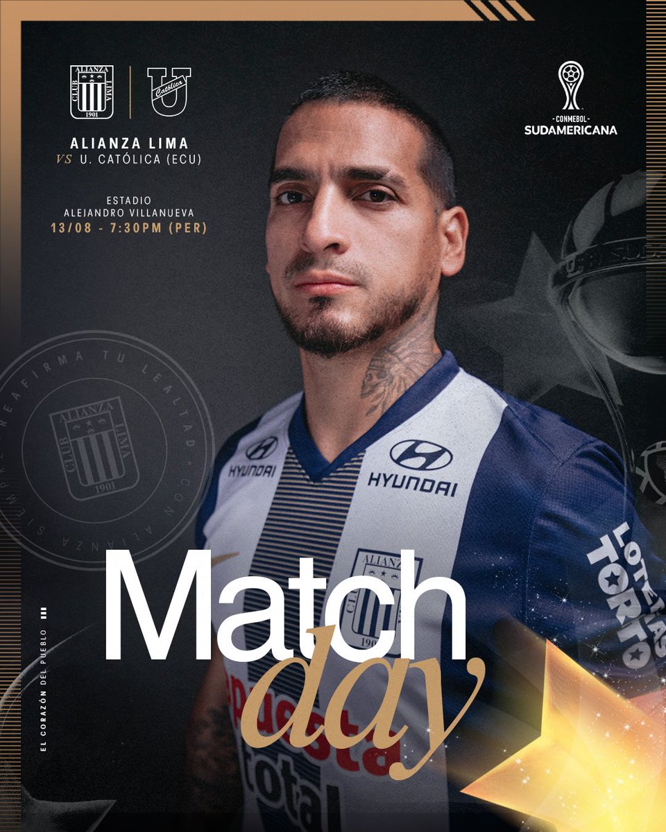 Club Alianza Lima (@clubaloficial) on Twitter photo ⚪️¡𝑯𝑶𝒀 𝑱𝑼𝑬𝑮𝑨 𝑳𝑨 𝑩𝑳𝑨𝑵𝑸𝑼𝑰𝑨𝒁𝑼𝑳!🔵
🆚: <a href="/UCatolicaEC/">U. Católica Ecuador</a>
⌚️: 𝟕:𝟑𝟎 𝒑.𝒎.
🏟️: 𝑨𝒍𝒆𝒋𝒂𝒏𝒅𝒓𝒐 𝑽𝒊𝒍𝒍𝒂𝒏𝒖𝒆𝒗𝒂.
🏆: 𝑶𝒄𝒕𝒂𝒗𝒐𝒔 𝒅𝒆 𝒇𝒊𝒏𝒂𝒍- 𝑰𝒅𝒂 <a href="/Sudamericana/">CONMEBOL Sudamericana</a>.
#ConAlianzaSiempre
#ReafirmaTuLeALtad
#VamosPorMás ⚪️¡𝑯𝑶𝒀 𝑱𝑼𝑬𝑮𝑨 𝑳𝑨 𝑩𝑳𝑨𝑵𝑸𝑼𝑰𝑨𝒁𝑼𝑳!🔵
🆚: <a href="/UCatolicaEC/">U. Católica Ecuador</a>
⌚️: 𝟕:𝟑𝟎 𝒑.𝒎.
🏟️: 𝑨𝒍𝒆𝒋𝒂𝒏𝒅𝒓𝒐 𝑽𝒊𝒍𝒍𝒂𝒏𝒖𝒆𝒗𝒂.
🏆: 𝑶𝒄𝒕𝒂𝒗𝒐𝒔 𝒅𝒆 𝒇𝒊𝒏𝒂𝒍- 𝑰𝒅𝒂 <a href="/Sudamericana/">CONMEBOL Sudamericana</a>.
#ConAlianzaSiempre
#ReafirmaTuLeALtad
#VamosPorMás