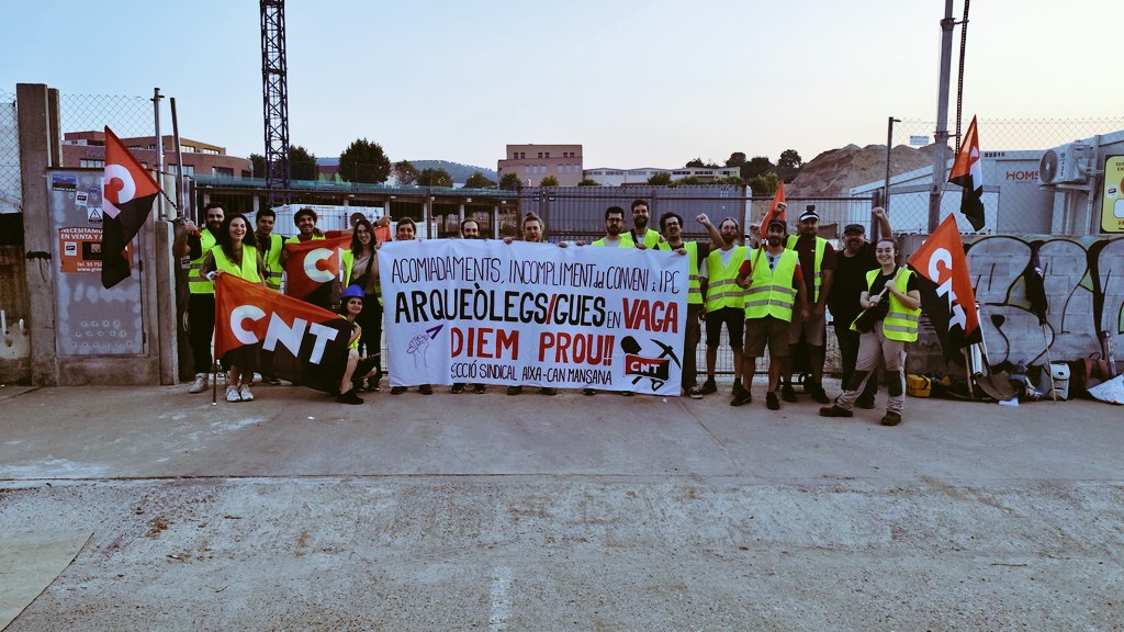 🔴⚫ Comença la #vaga a l'empresa d'#arqueologia Can Mansana, SL per un acord digne.

Prou explotació laboral, prou precarietat.
Ni a l'empresa ni al sector! 🔥✊

#ComptaAmbCNT #ModelSindical #LlibertatSindical
