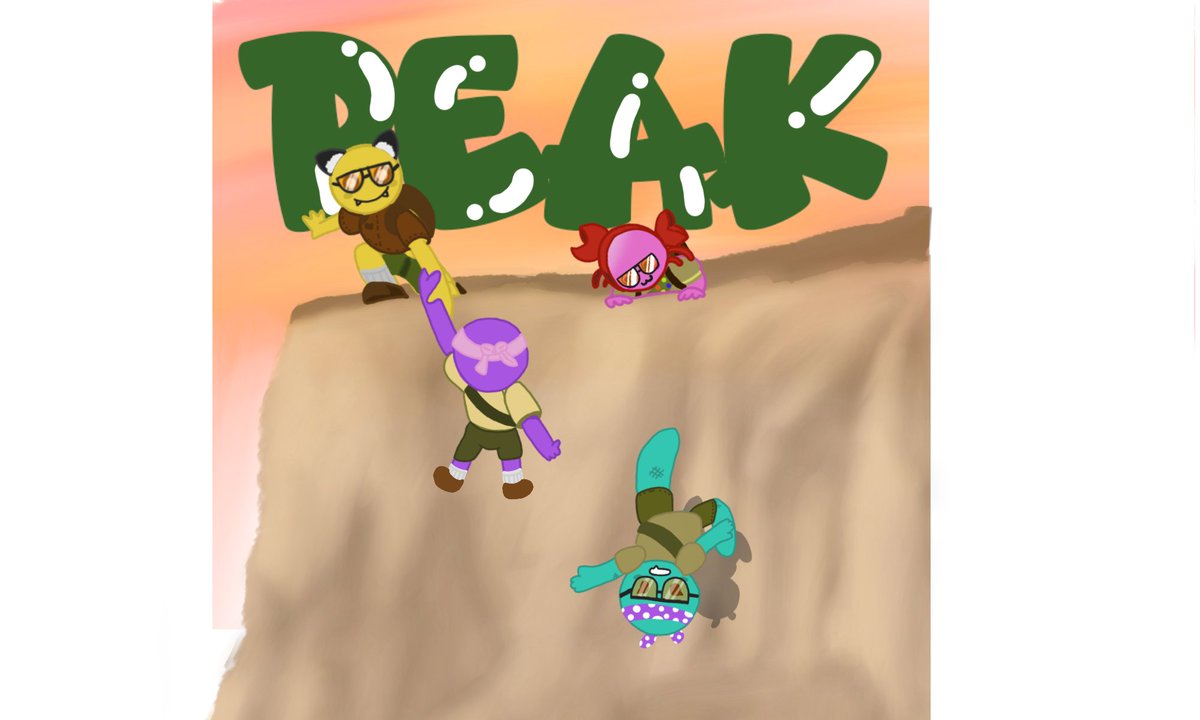 Played PEAK with @sabbythekiwi <a href="/PrismiaVT/">Prismia🐉🌈♨️☽✵☾ Prismatic Dragon VTuber</a> <a href="/Mooma202/">Mooma The Hermit/ENVTuber</a> for the new Mesa update and <a href="/rye_am_bread/">rye/liv/ryvvy - it/its</a> made this wonderful piece of art for the occasion aaah its so cute!