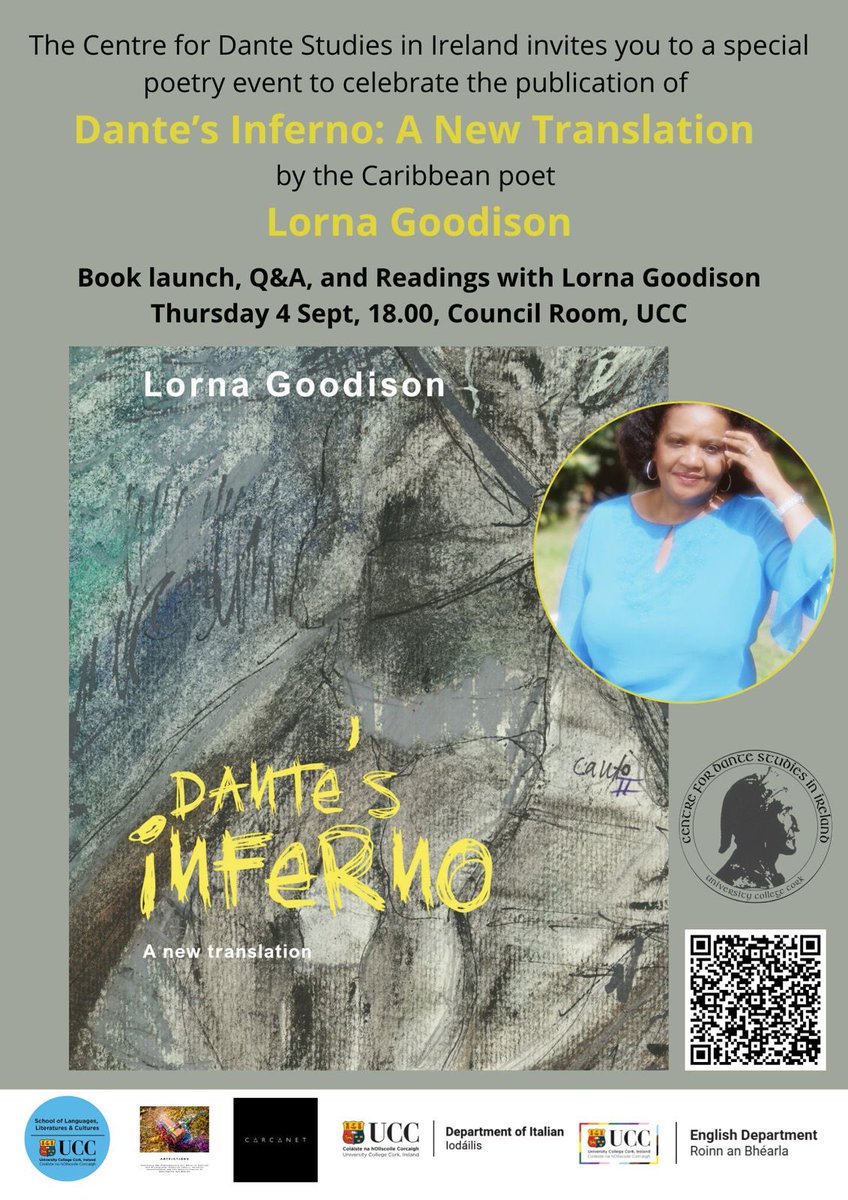 The Jamaican poet Lorna Goodison is coming to UCC for the launch of her ‘Dante’s Inferno’ <a href="/danteinireland/">DanteInIreland</a>  Admission free, but tickets essential on eventbrite: 
Lorna Goodison Dante's Inferno:  A New Translation eventbrite.ie/e/lorna-goodis…