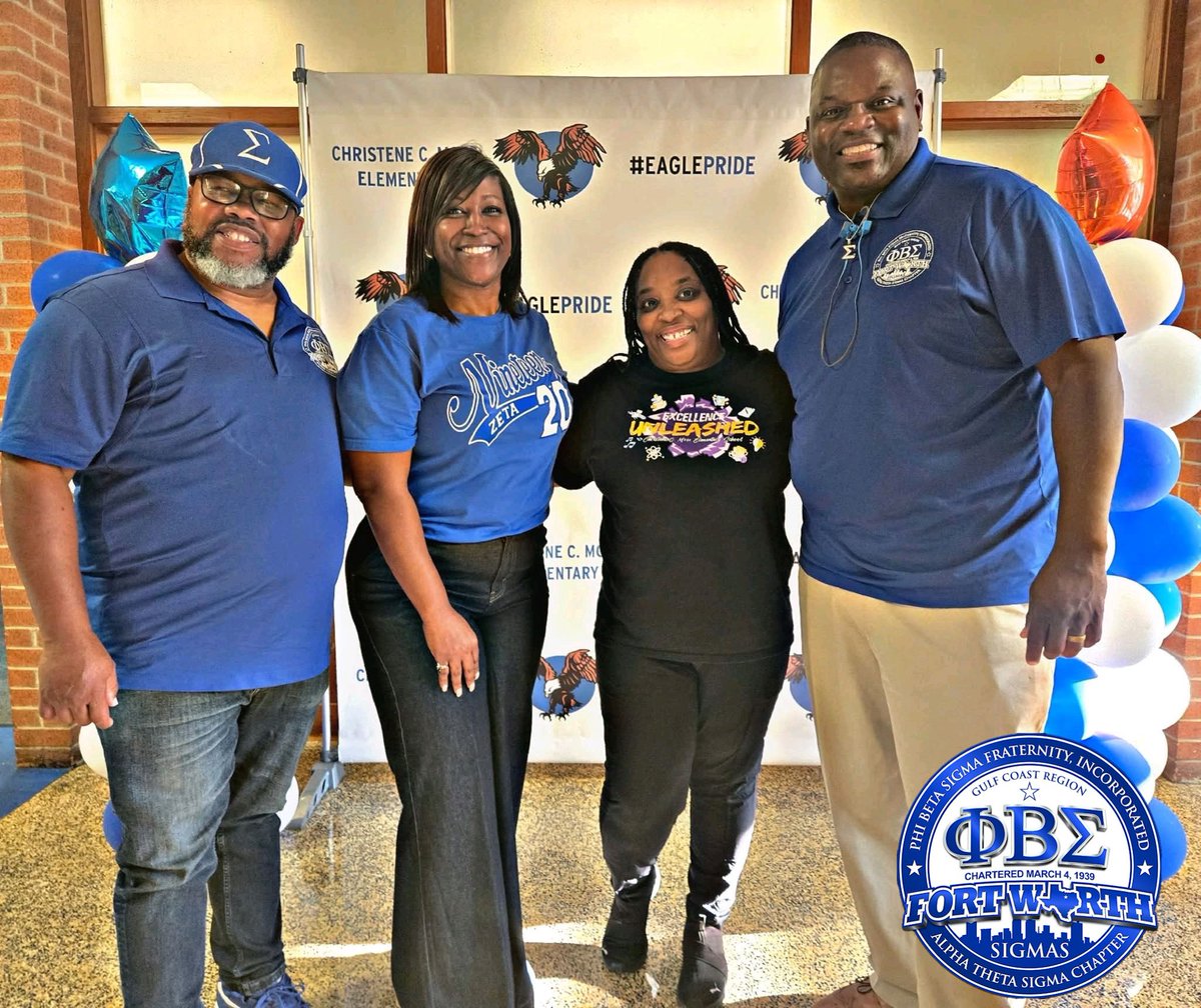 FwSigmas's tweet photo. The Brothers of ATS along with our Sisters of Zeta Phi Beta Sorority, Inc. - Psi Zeta Chapter welcome back the students of CC Moss Elementary and wish them well as they start off the 25-26 school year. 
#FWSigmas #PBS1914 #FWZetas #ZPB1920 https://t.co/ETxS5iBPuX