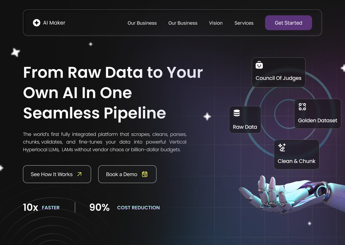 pavanmehta_'s tweet photo. hero section concept for AI landing page https://t.co/dFI2AOqOQH