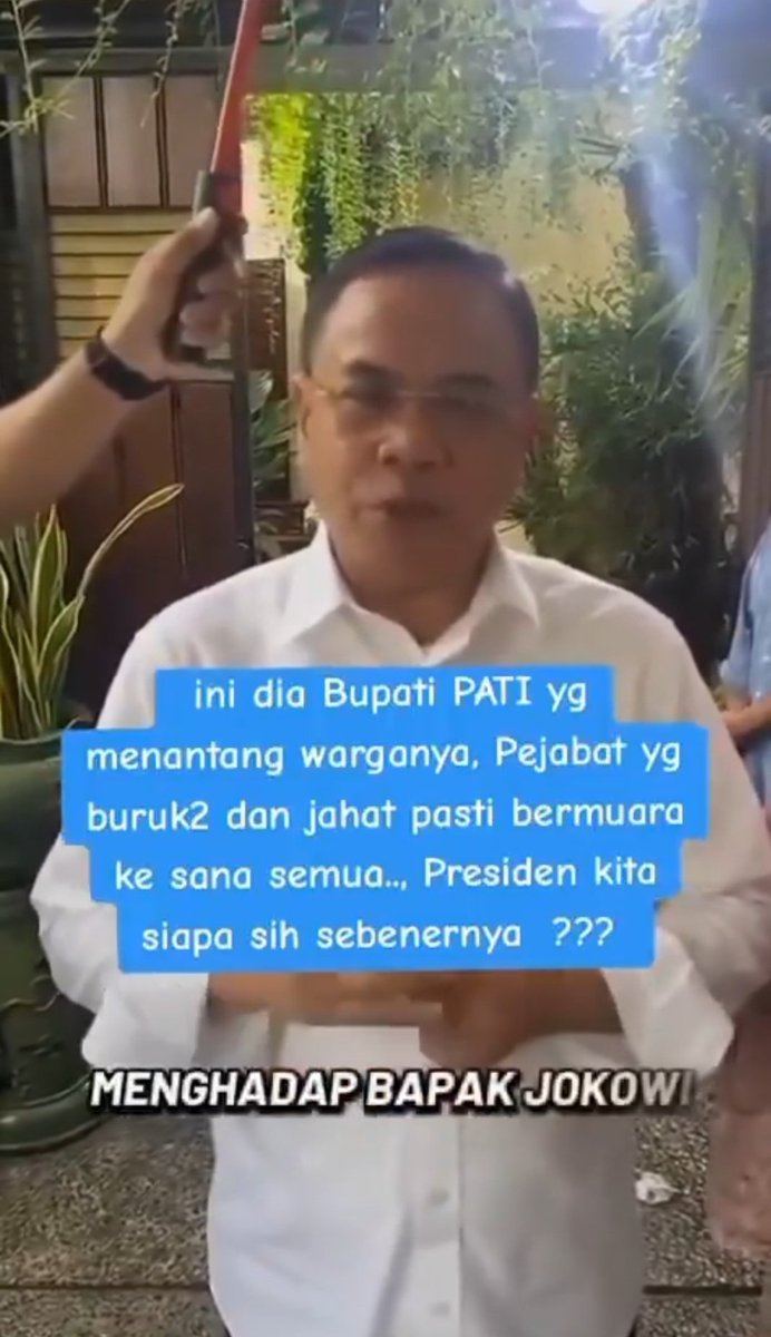 arifbalikpapan1's tweet photo. Bupati Pati merasa Jumawa, sombong dan arogan pada rakyatnya. 

Apa karena merasa didukung Jokowi dan Kaesang?

Mau siapapun, tantangan 50.000 diladeni rakyat Pati. https://t.co/1Q56nftbg4