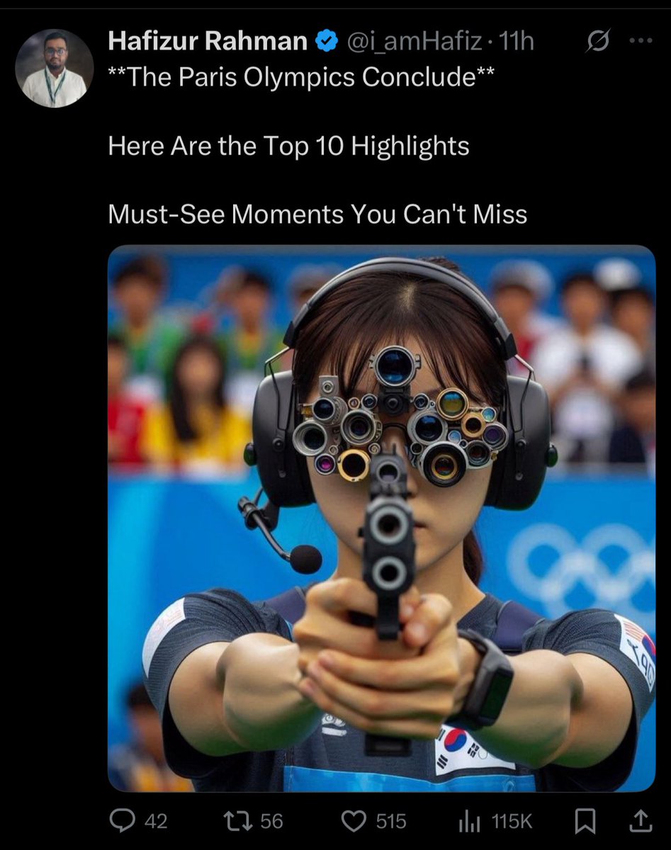 Another weird pattern on X , copy paste from another thread &amp; just add a weird AI Generated image as the first photo. 

This image acts as a hook &amp; also a different cover to the same story that countless other accounts are posting 
AI is turning people into a homogenous mess