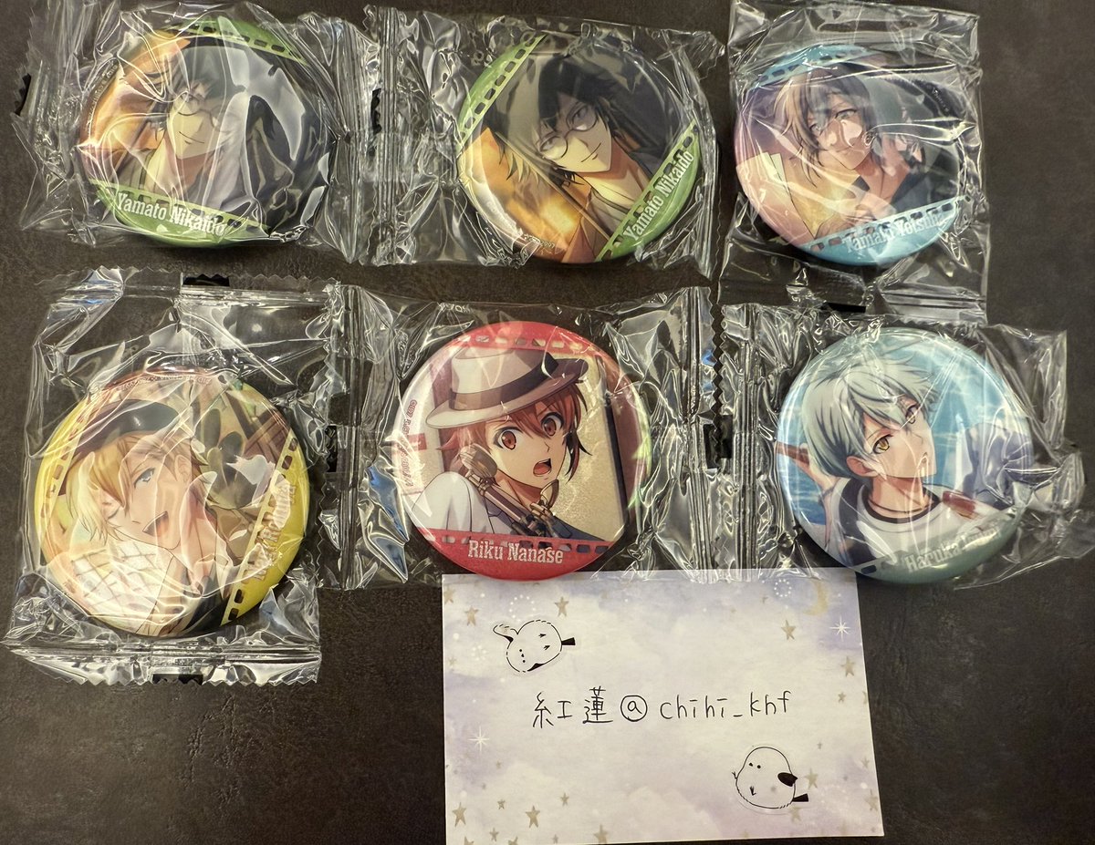 chihi_khf's tweet image. 【交換譲渡】アイドリッシュセブン アイナナ カプセル缶バッジ カプ缶 ドラコレ ドラマコレクション DC
譲：大和/〇環/ナギ/〇陸/★悠
求：トウマ or 300円(＋送料)
郵送または大阪～三宮付近での手渡し希望。本日、アニカフェ(天王寺)14時50分の回に参加するので、その際のお手渡し可能です。