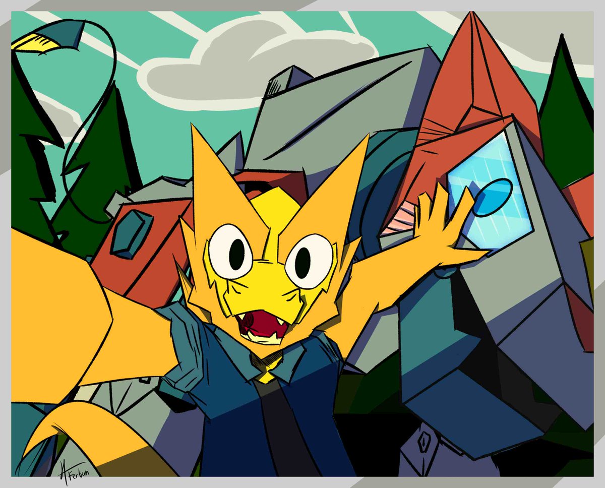 StashFerban's tweet photo. Ferni and Trim taking an epic picture outside1!!!

#digitalart #kobold #art #scalie #furryart #oc https://t.co/QtlqSN2lNM