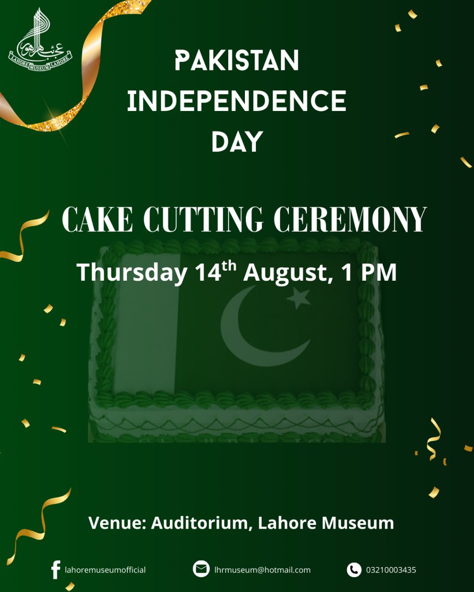 Join us for a special Cake Cutting Ceremony to mark the 78th Independence Day of Pakistan!

📅 Date: Thursday, 14th August 2025
⏰ Time: 1:00 PM

Let’s come together to honor this historic day with pride, joy, and a sweet celebration!