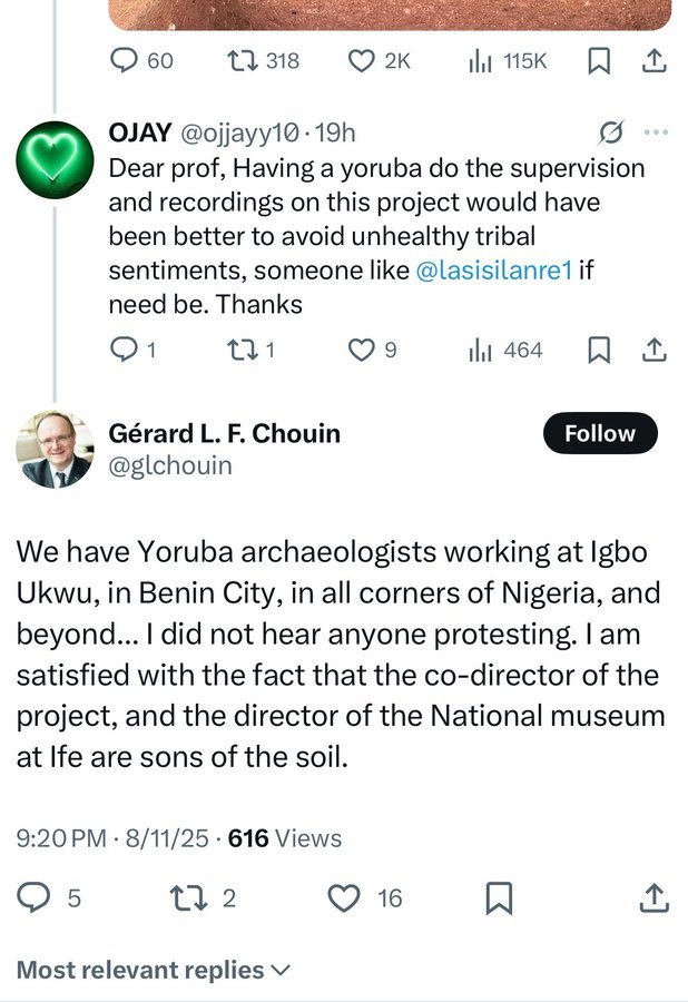 Godson (@propenguru) on Twitter photo At this point, Yoruba leaders must organise a regional orientation & psychiatric evaluation for the SW. This has become a national embarrassment on all Nigerians.
This is not just bigotry but insanity. <a href="/glchouin/">Gรฉrard L. F. Chouin</a> must have felt disgusted responding to these unhinged lots๐ข ๐ At this point, Yoruba leaders must organise a regional orientation & psychiatric evaluation for the SW. This has become a national embarrassment on all Nigerians.
This is not just bigotry but insanity. <a href="/glchouin/">Gรฉrard L. F. Chouin</a> must have felt disgusted responding to these unhinged lots๐ข ๐