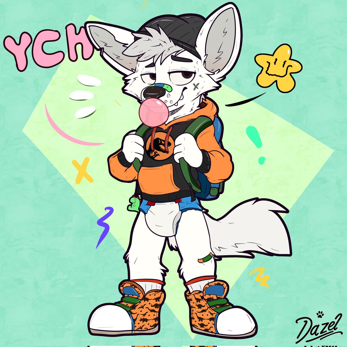 🚨 24H AUCTION! 🚨
Meet the coolest kiddo &amp; #1 dino expert in the whole daycare! 🦖📚💛
Knows all from T-Rex teeth to stego tails! 🧢✨
1-of-1 exclusive YCH — once it’s gone, it’s gone forever!! 🎨🐾

Place your bid here:
👉 t.me/DazelAuctions