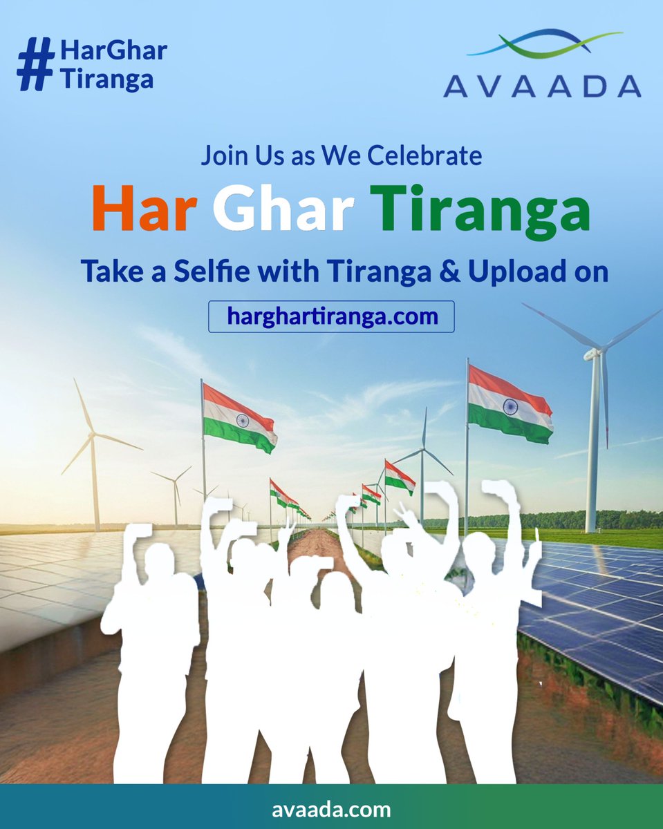 This Har Ghar Tiranga, from the energy we generate to the communities we serve, Avaada stands tall with the nation.

Hoist the Tiranga at your home or workplace, take a selfie, and upload it on the official website to be part of this nationwide movement.

Let’s honor our flag and
