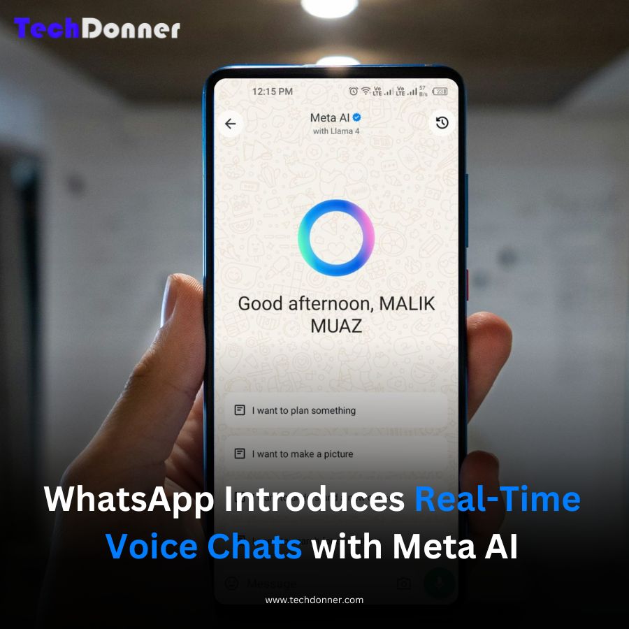 techdonner's tweet image. Meta is quietly rolling out an exciting new voice chat feature with its Meta AI assistant inside WhatsApp, which is initially available to beta testers. 
Here’s everything you need to know in a clean, friendly, and searchable format: techdonner.com/2025/08/whatsa…

#MetaAI #whatsapp