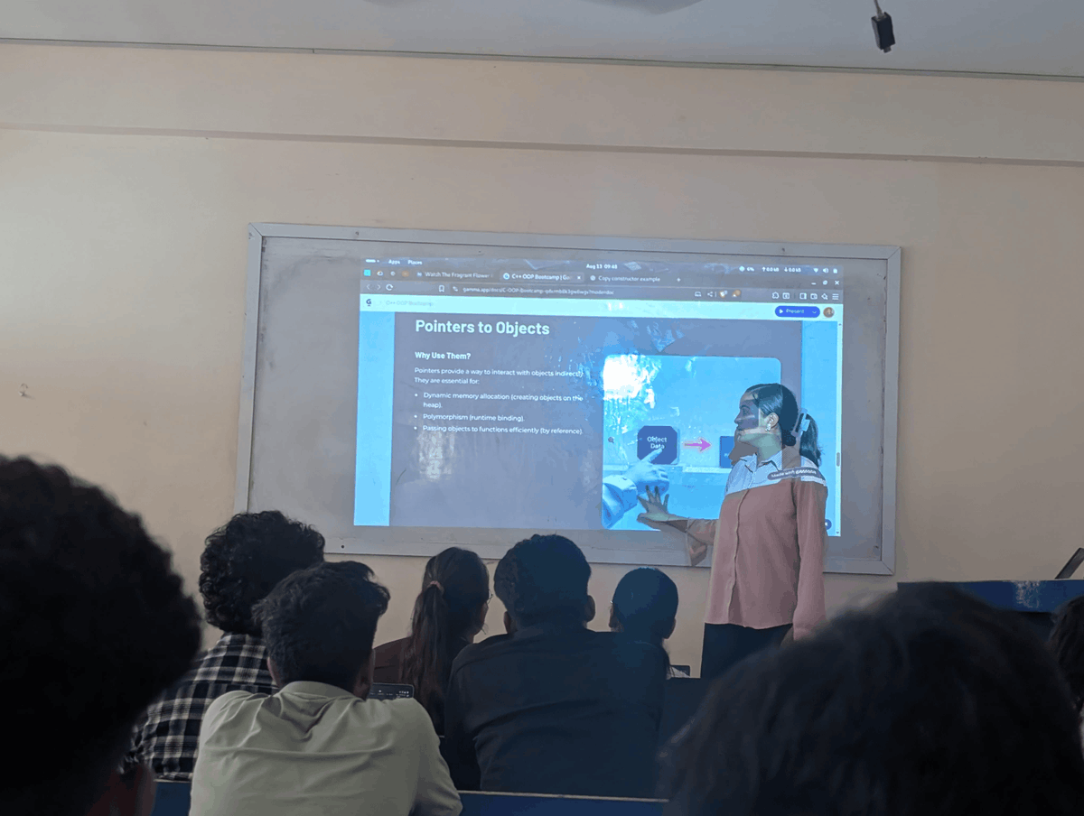 icecfwu's tweet photo. Day 5 of OOP Bootcamp – Constructors &amp; Destructors in C++! 🚀
We learned why constructors initialize objects &amp; destructors clean up resources automatically. Covered types, syntax, benefits with hands-on code. Writing safer, efficient C++! 👩‍💻👨‍💻
#OOPBootcamp #iCECClub https://t.co/K0D6OAnJ5o