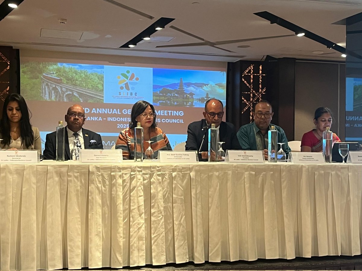 The 2nd SLIBC AGM on 4 Aug was a valuable platform to strengthen 🇮🇩🇱🇰 business ties. I thanked Mr. Vish for his leadership &amp; welcomed Mrs. Shea as the new President of SLIBC. I shared Indonesia’s economic priorities &amp; welcomed deeper trade, investment, and business exchanges.