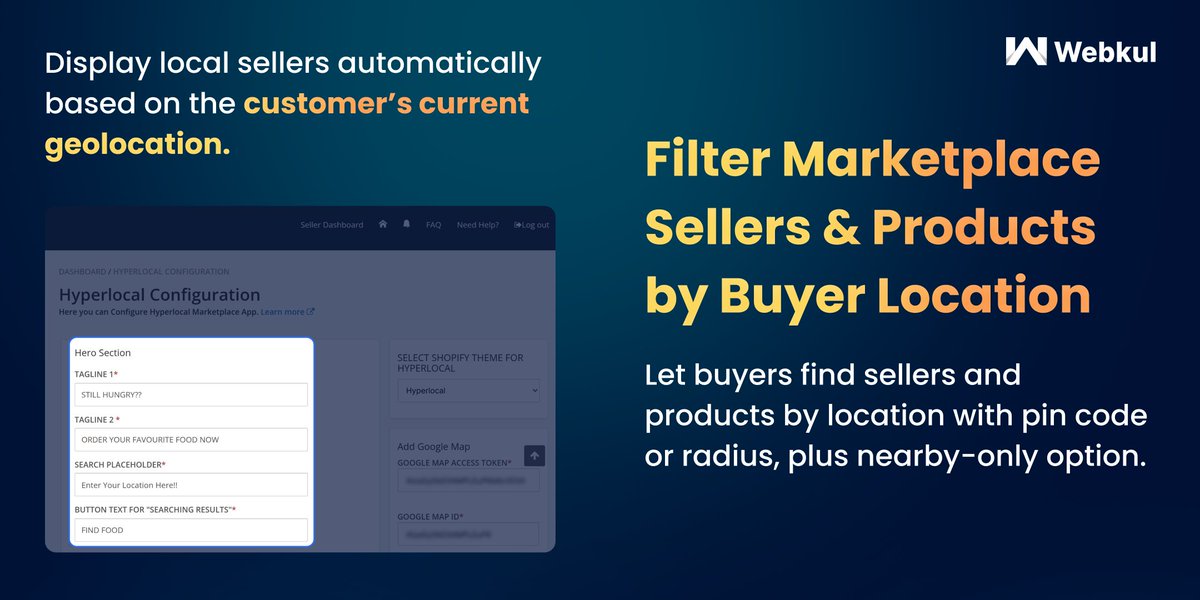 webkul's tweet image. Deliver faster. Sell smarter on @Shopify store using @webkul  Marketplace.
Show sellers &amp;amp; products near the buyer
Filter by pin code or radius
Promote local sellers
👉 Learn more: [webkul.com/blog/hyperloca…]

#HyperlocalDelivery #LocationBasedSelling #WebkulApps #ShopifyMarketplace