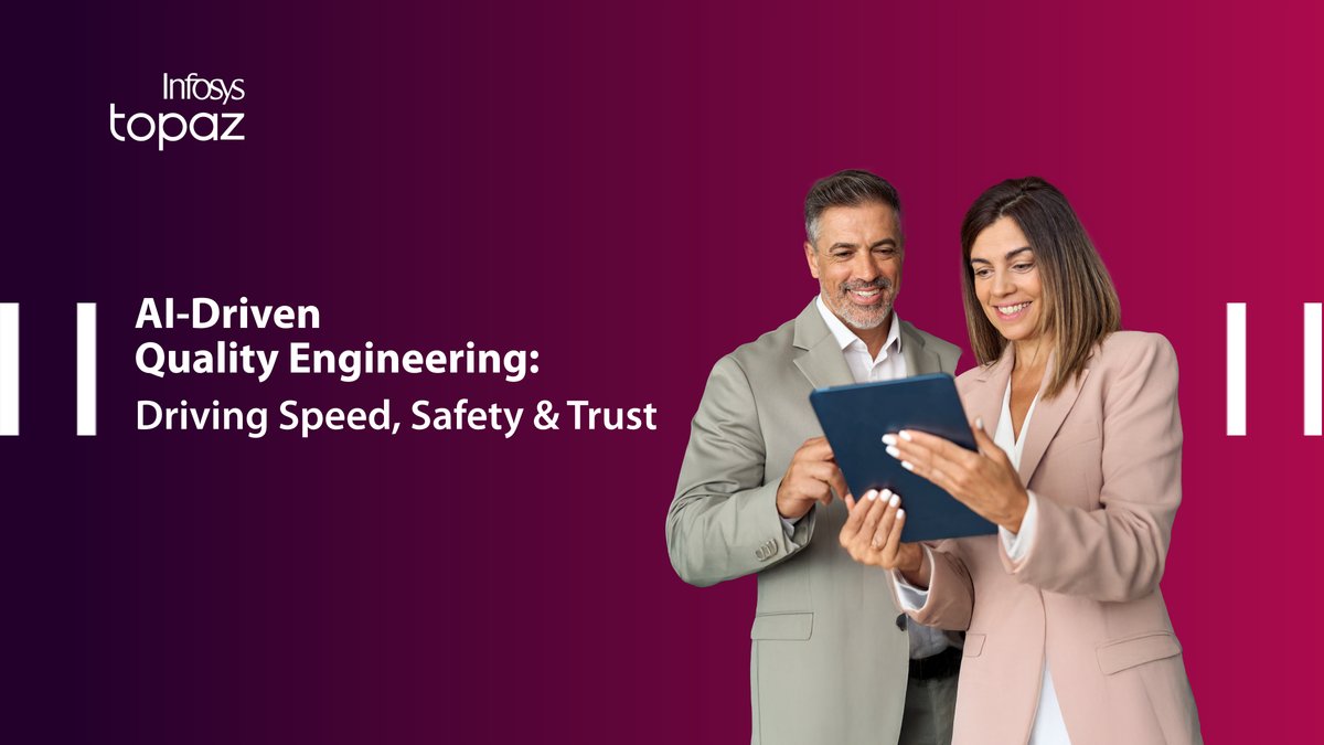 Infosys's tweet image. AI-driven quality engineering is reshaping enterprise software. Read this POV to explore how #QualityEngineering drives speed, safety, and trust, while busting myths that hold businesses back: infy.com/3Je6Xg8 #InfyTesting #IQE
