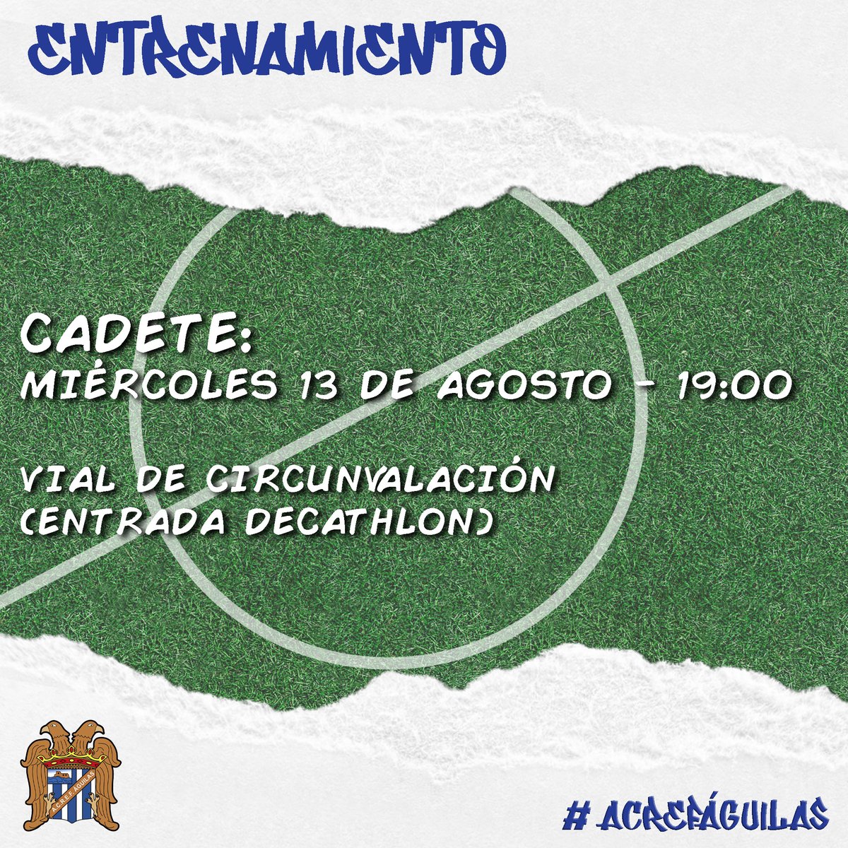 𝗘𝗡𝗧𝗥𝗘𝗡𝗔𝗠𝗜𝗘𝗡𝗧𝗢 | 𝘑𝘖𝘙𝘕𝘈𝘋𝘈 𝘈𝘉𝘐𝘌𝘙𝘛𝘈

Esta tarde os esperamos a las 19:00 horas en la entrada de la tienda "Decathlon" para un entrenamiento abierto en categoría cadete.

¡Allí os esperamos!

#ACREF2526
#ACREFÁguilasValoresYDeporte
#NutrimosFútbolBase