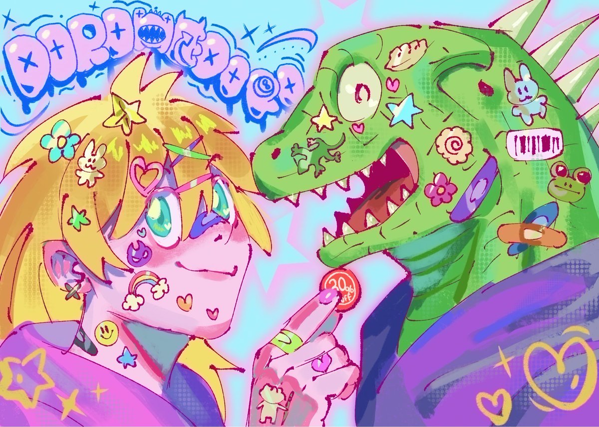 ✨💛🌈😈ペタペタ🦎🥟💚✨
