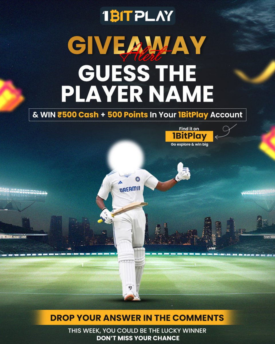 1bitplay's tweet photo. 🎁 1BitPlay MEGA GIVEAWAY – 1 WEEK ONLY! 🎰
💸 Guess the Player & WIN ₹500 Cash + 500 Points in your 1BitPlay account!

🔥 Think you know your players? Prove it & grab your win!
🏆 ₹500 CASH + 500 POINTS = Big Boost. Big Fun.

✅ How to Enter:
1️⃣ Comment the Player’s Name below
2️⃣ Send a Screenshot in DM to claim your prize
3️⃣ Follow our Telegram page – Link in bio and @1bitplay_india INSTA ID📲

⚠️ Only valid for 1 week! Winners picked soon – Don’t miss out!
📲 Play • Win • Celebrate – Only at https://t.co/jngmiWJXH1

#GiveawayAlert #ContestIndia #GiveawayTime #GuessToWin #TrendingNow #CommentAndWin #InstaGiveaway #ContestSeason #TagToWin #FollowToWin #1BitPlayRewards #DailyGiveaway
#CasinoIndia #1bitdino #1bitplay #1bitplayindia