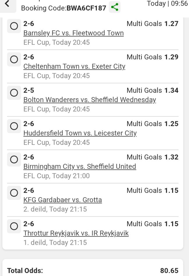 Pick your pick 📌💪
BWA6D1094>22 odds
BWA6CE4F6>26 odds
BWA6D2274>29 odds
BWA6CC9F3>38 odds

BWA6CD832>42 odds
BWA6DAF6C>60 odds
BWA6CF187>80 odds
BWA6CFDC0>98 odds
BWA6DBABC>600+ odds
#repost