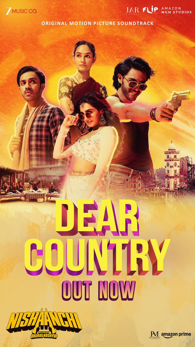 sidkannan's tweet image. FIRST SONG FROM #Nishaanchi OUT NOW! 
#dearcountry kicks off the vibe for #AnuragKashyap’s masala entertainer starring debutant #AaishvaryThackeray, with #VedikaPinto, #MonikaPanwar, #mohdzeeshanayyub &amp;amp; #KumudMishra.
In cinemas 19 Sept 2025.

#Bollywood #NewSong #sidk…