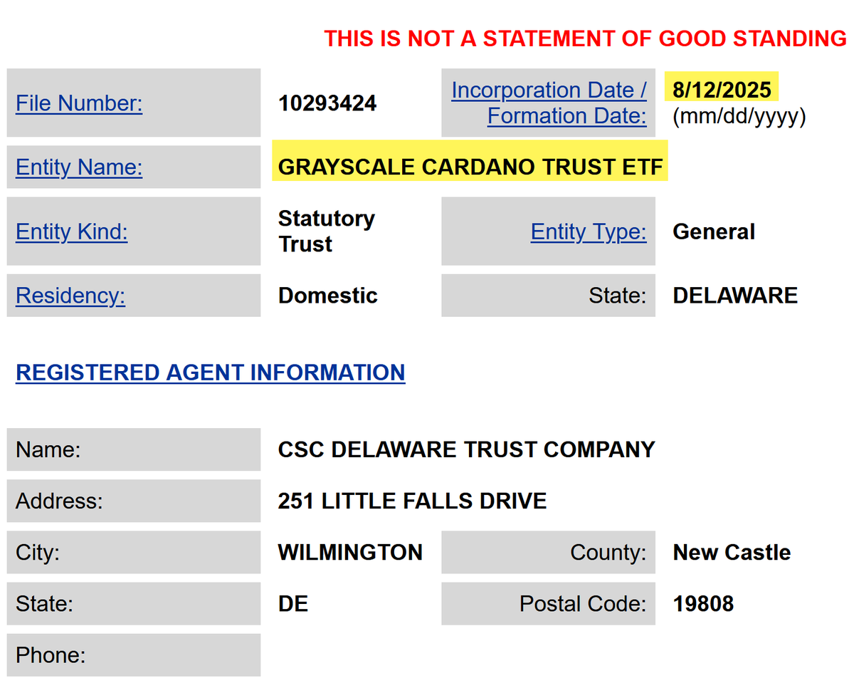 🚨 Grayscale Cardano Spot ETF incoming. #Cardano