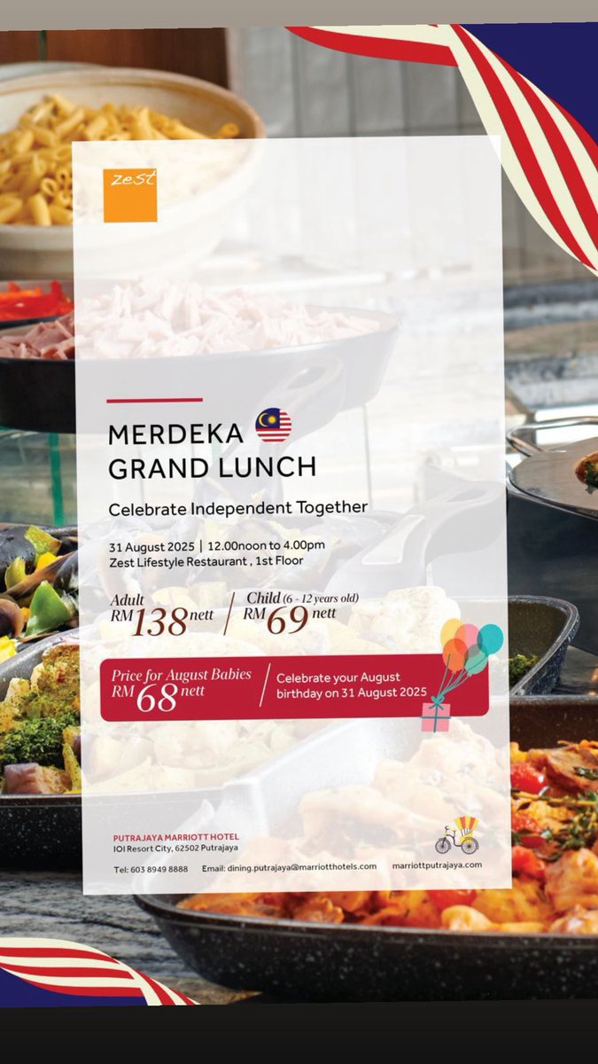 ssarahmy_'s tweet photo. August 2025 happening #buffet #foodie #merdeka #makanmakan https://t.co/cT48WJfLwz