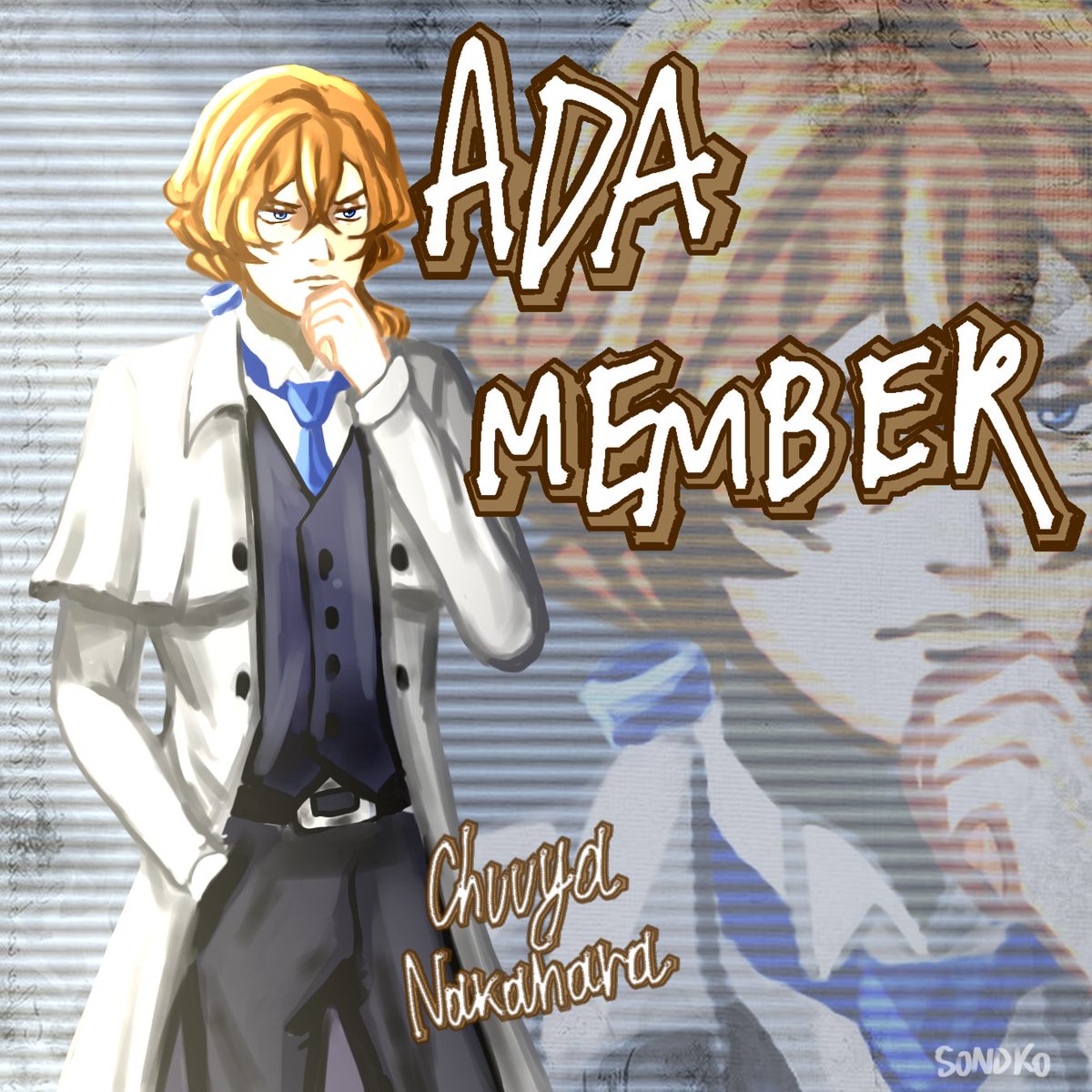 DAZAISeyes8's tweet image. Day3: ADA member
(30% art 70% filter ಥ_ಥ) 
@RAHABAKICHUUYA #CHUUYAWEEK2025 
#中也 #bsdart #Chuuya #chuuyan
