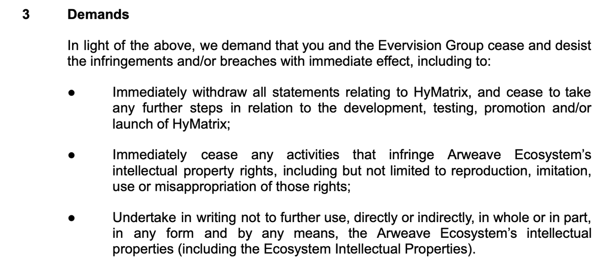 1/3 Statement Regarding Legal Correspondence on HyMatrix

On Aug 9, 2025, EverVision received a letter from DLA Piper Hong Kong, for Forward Research, Inc. &amp; affiliates (“Arweave Ecosystem”), demanding removal of <a href="/HyMatrixOrg/">HyMatrix</a> and related public statements.
