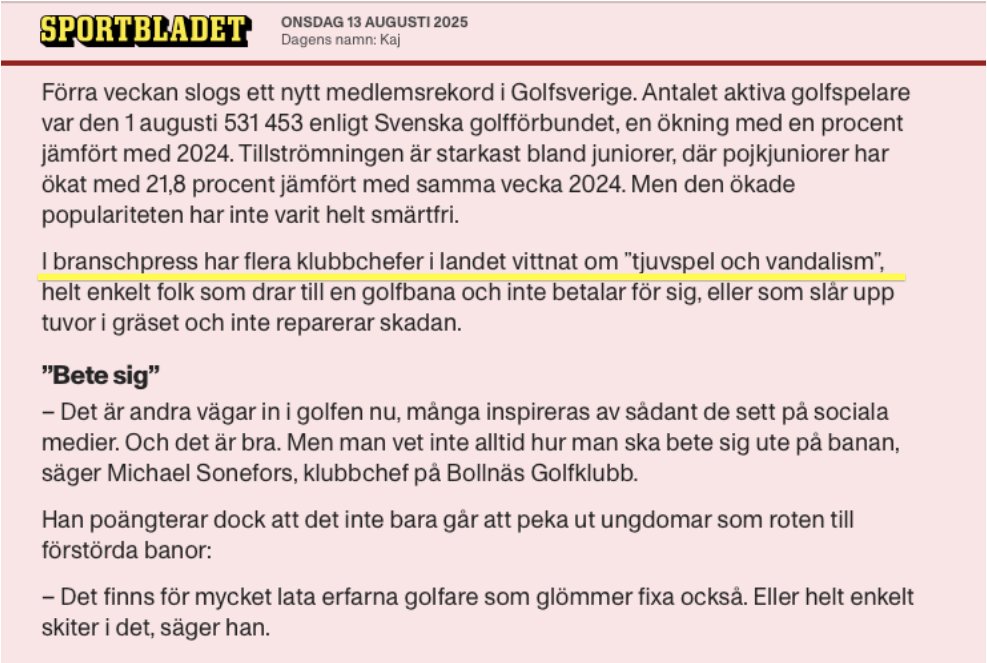 storaord's tweet photo. Enligt de yrkesetiska reglerna för journalister ska man ”ange källa när en framställning bygger på annans sakuppgifter”. När @ttnyhetsbyran citerar https://t.co/dQw3aEF54J är det inte så noga. Till och med en publicistisk nykomling som Golflivet har fattat att man anger källa. https://t.co/PCAt25W5On