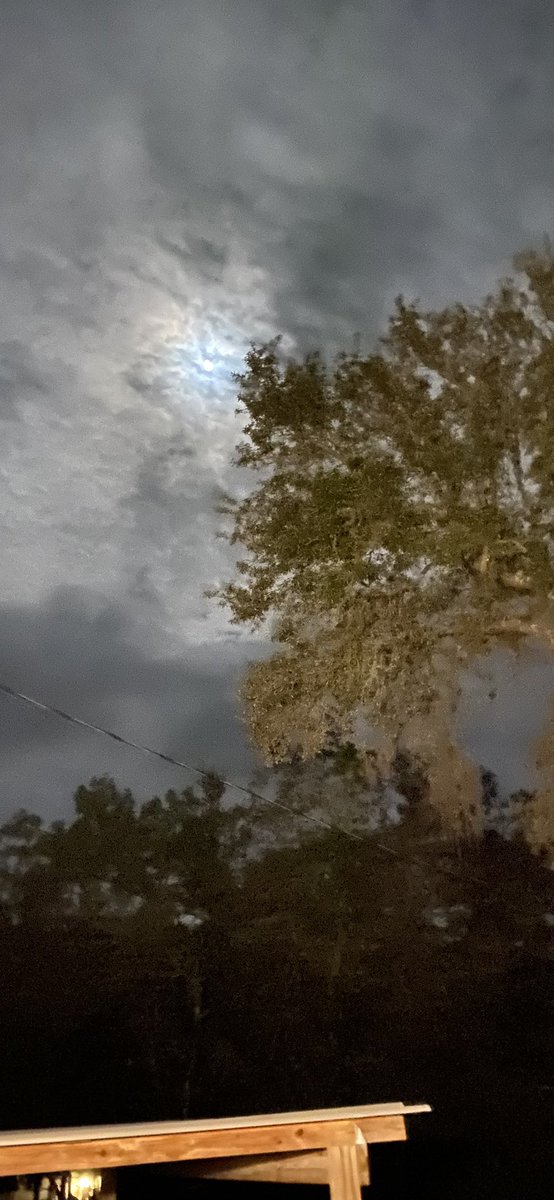 The moon sneaking a peak at 1:53AM