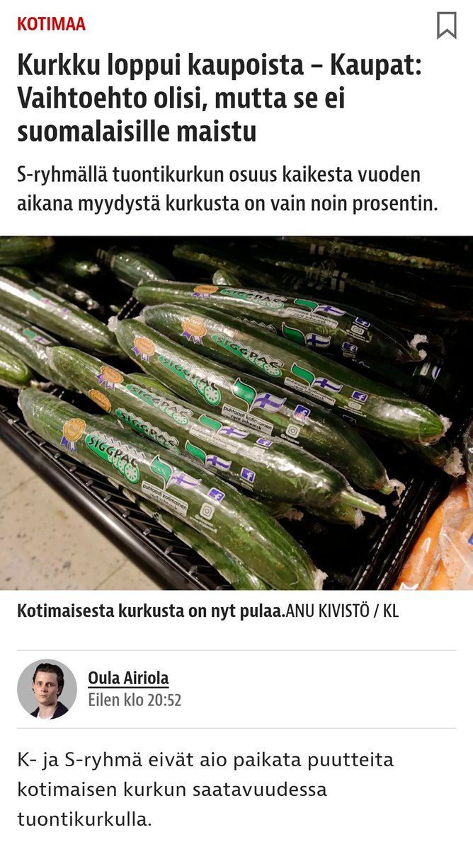 Samaan aikaan ajetaan ei standardiin muotoon kokoon sopivia kurkkuja tonneittain kaatopaikalle.
