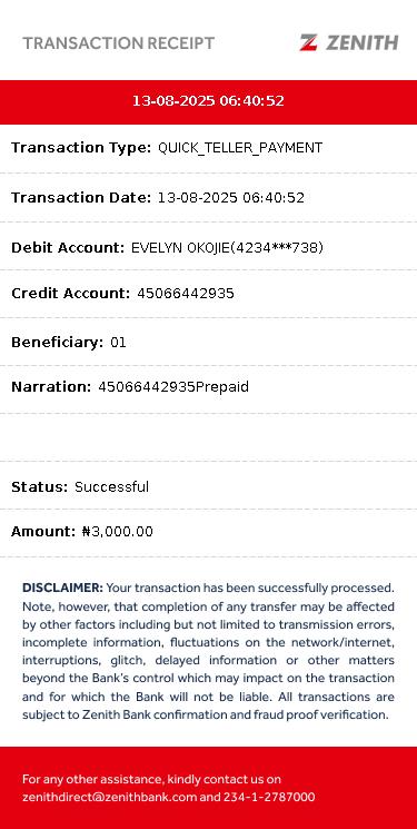 evalicious007's tweet photo. @IkejaElectric @ZenithBank @NERCNG  Please I paid for unit for my prepaid and I didn't get token. Please sort this and @ZenithBank please remove from you app if U don't support this https://t.co/s5N0QuzpKw