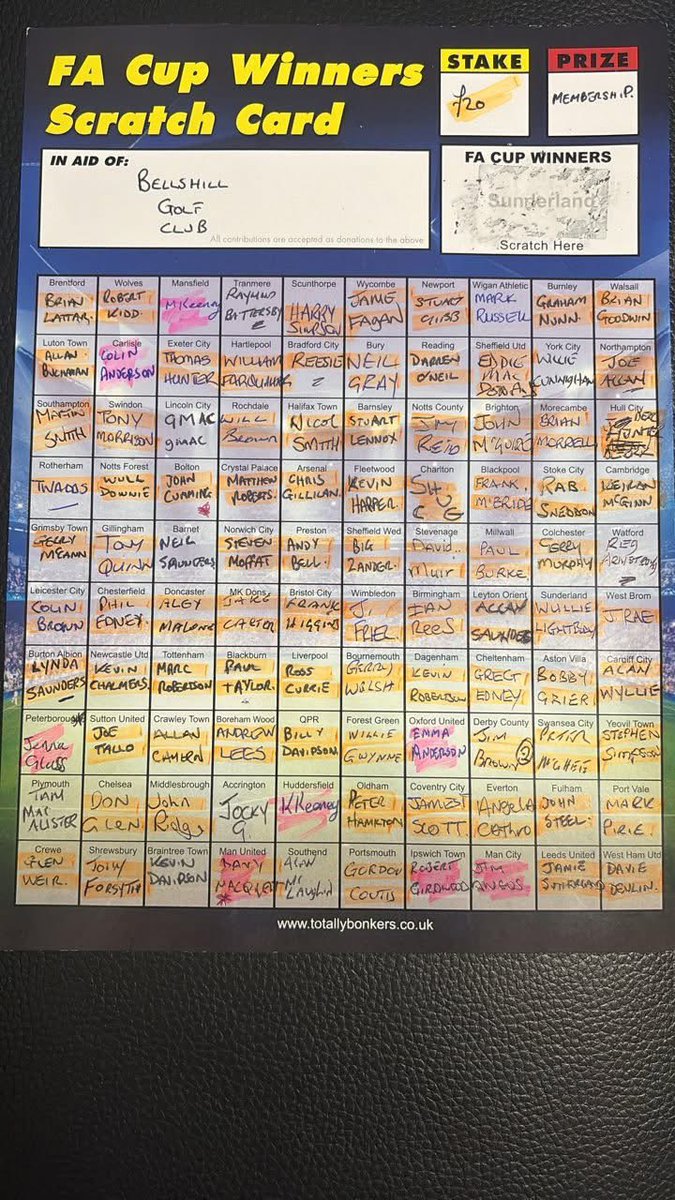 BellshillGC1905's tweet photo. Congratulations to William Lightbody 
Well done on the winning the inaugural football scratch card 
Excellent work Kenny 
👍👍👍👍👍 https://t.co/2q6pn4klEY