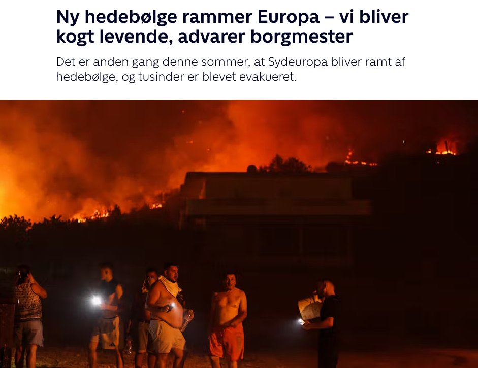 Medierne vil gerne skabe panik angående klimaet, men det er svært at finde på nye tiltag.
TV 2 har dog sat nye standarder med overskriften: "Vi bliver kogt levende!"