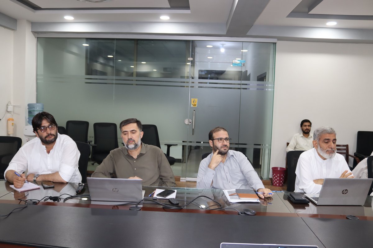KPCIP1's tweet photo. Meeting held between the chief engineers of five cities, the PMCSC team, @KPCIP1  directors, and @PakistanADB  representatives to review the KP Cities Improvement Project progress. All projects are on track to meet deadlines with quality maintained. https://t.co/VinoNw9J0W