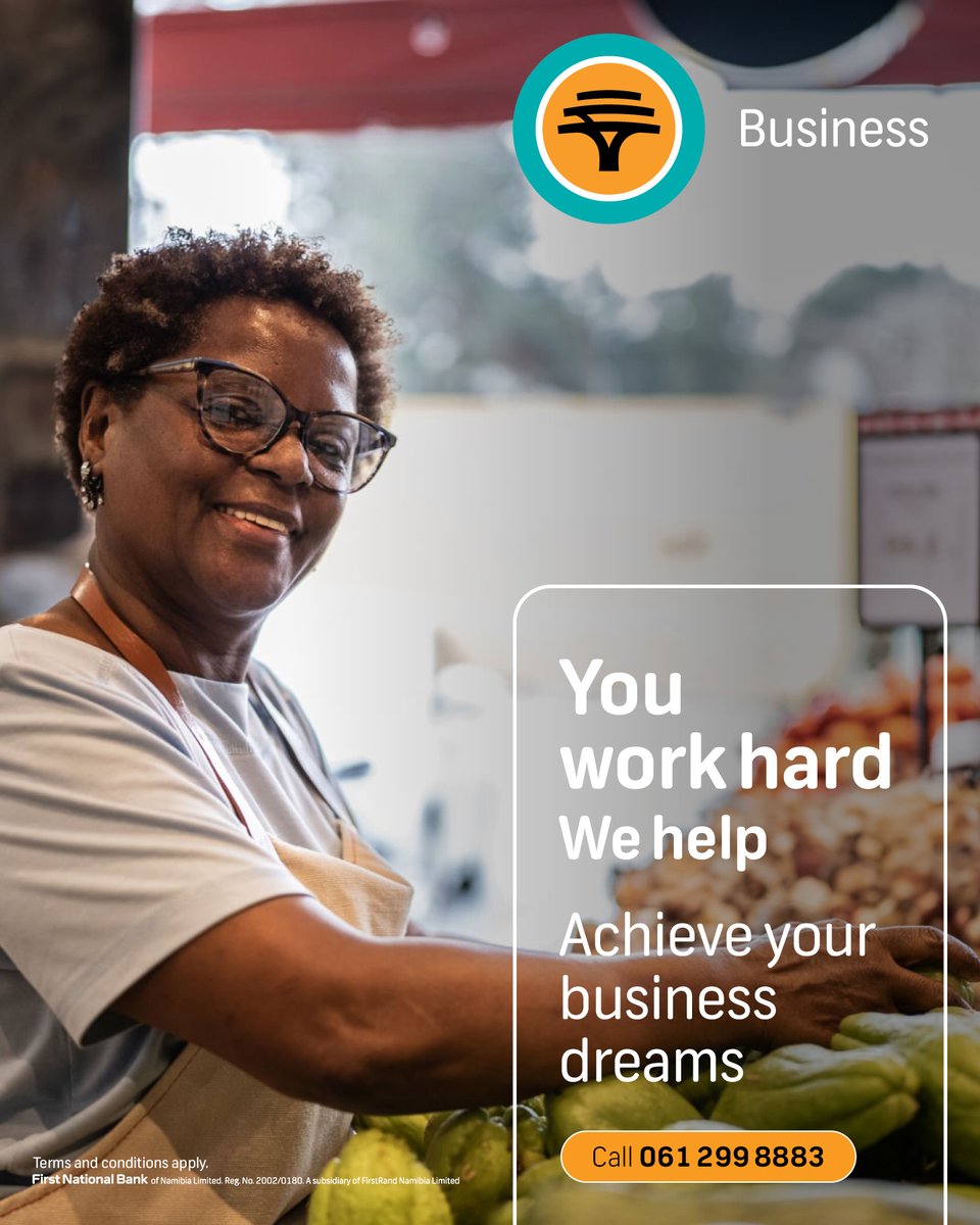 FNB Namibia (@fnbnamibia) on Twitter photo Small businesses like yours are the backbone of our society. We offer a wide variety of ways to help you make it a success. Enquire about the benefits of our Business Savings Pocket and enjoy even greater savings. 
Contact our SME Call Centre at 061 299 8883 or Small businesses like yours are the backbone of our society. We offer a wide variety of ways to help you make it a success. Enquire about the benefits of our Business Savings Pocket and enjoy even greater savings. 
Contact our SME Call Centre at 061 299 8883 or