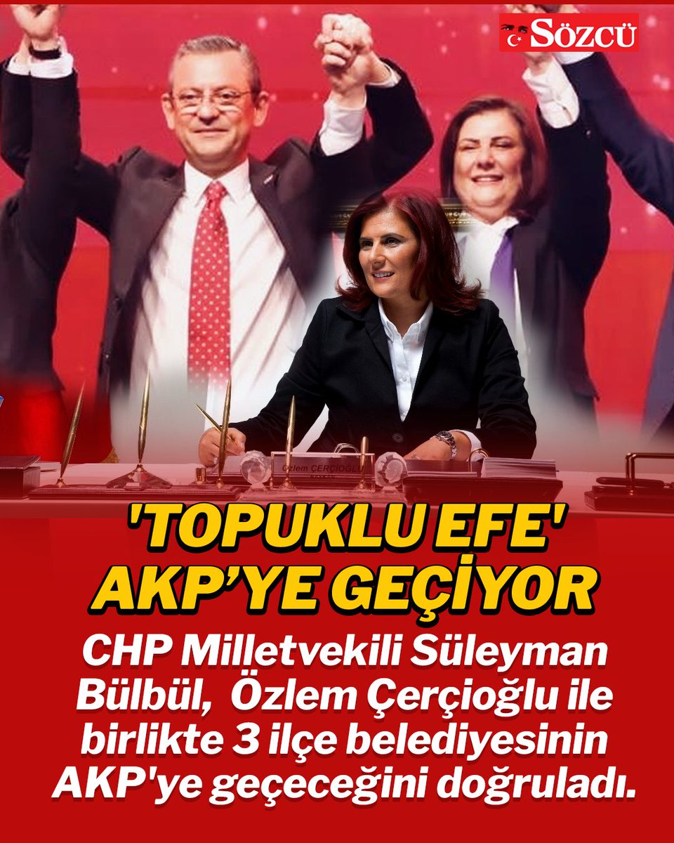 'Topuklu Efe' lakaplı Aydın Büyükşehir Belediye Başkanı Özlem Çerçioğlu ve 3 ilçe belediye başkanı AKP'ye geçeceği doğrulandı

Çerçioğlu’nun 14 Ağustos’ta AKP’ye katılması beklenirken rozetini Cumhurbaşkanı Erdoğan’ın takacağı iddia edildi