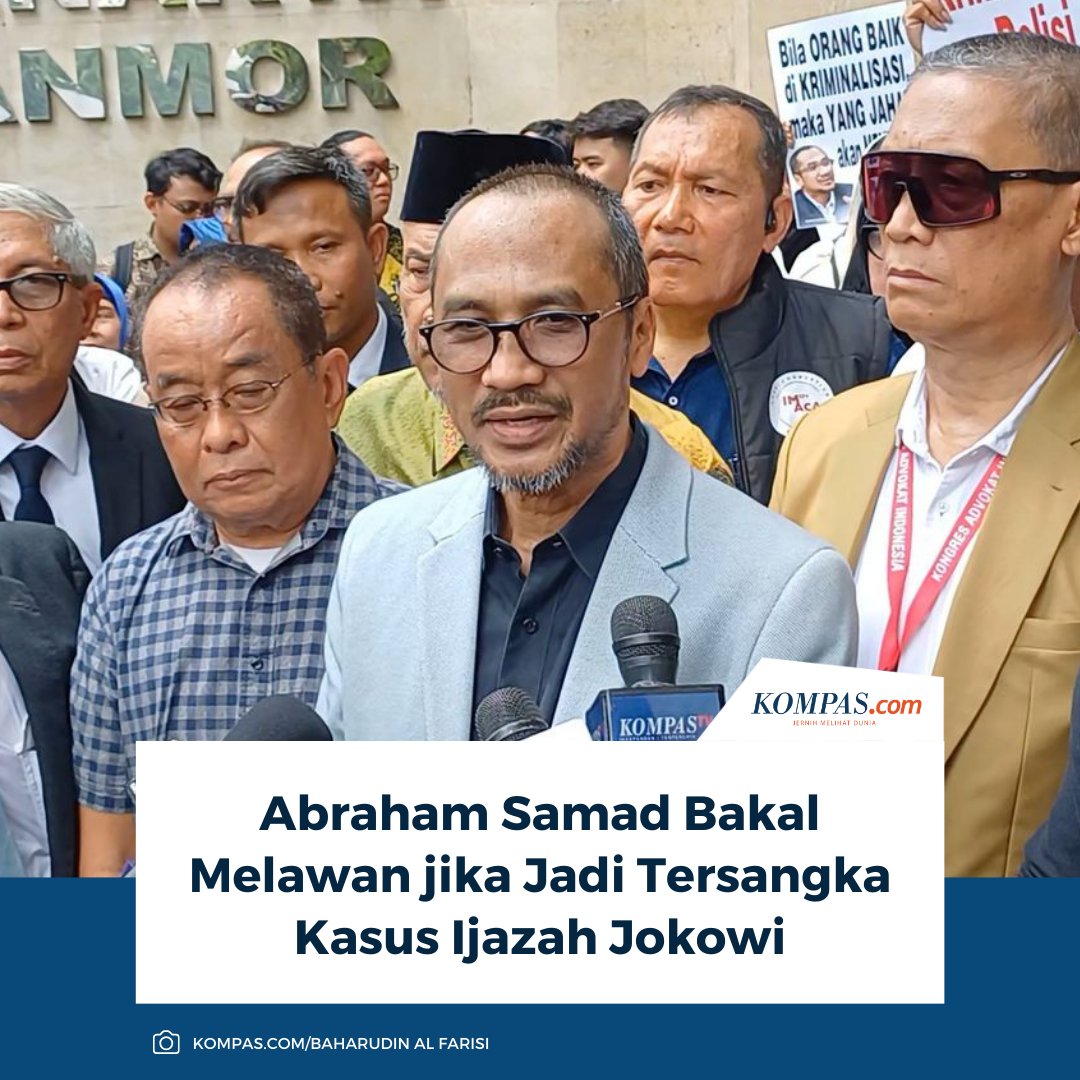 kompascom's tweet photo. “Kalau misalnya saja aparat hukum ini membabi buta menangani kasus pidana ini, maka saya pasti akan melawannya, sampai kapan pun juga,” ujar Abraham di Polda Metro Jaya, Rabu (13/8/2025).
Baca di sini: https://t.co/Ls5t0bY9Ze
/ #AbrahamSamad #Jokowi https://t.co/E0DTXAMAiY