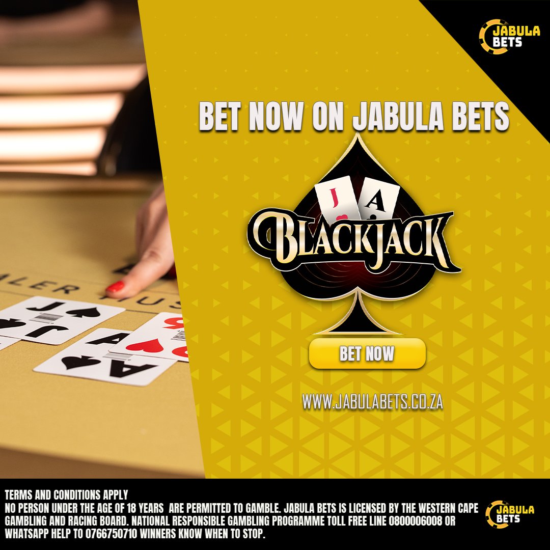 🔥 Feel the thrill of the cards! Play Blackjack now with Jabula Bets and stack your wins! 🃏💰
Hit the table 👉 jabulabets.co.za
#Blackjack #OnlineGaming #BetSmart #JabulaBets #CasinoVibes #WinBig

+18 | Winners Know When To Stop | NRGP 0800 006 008