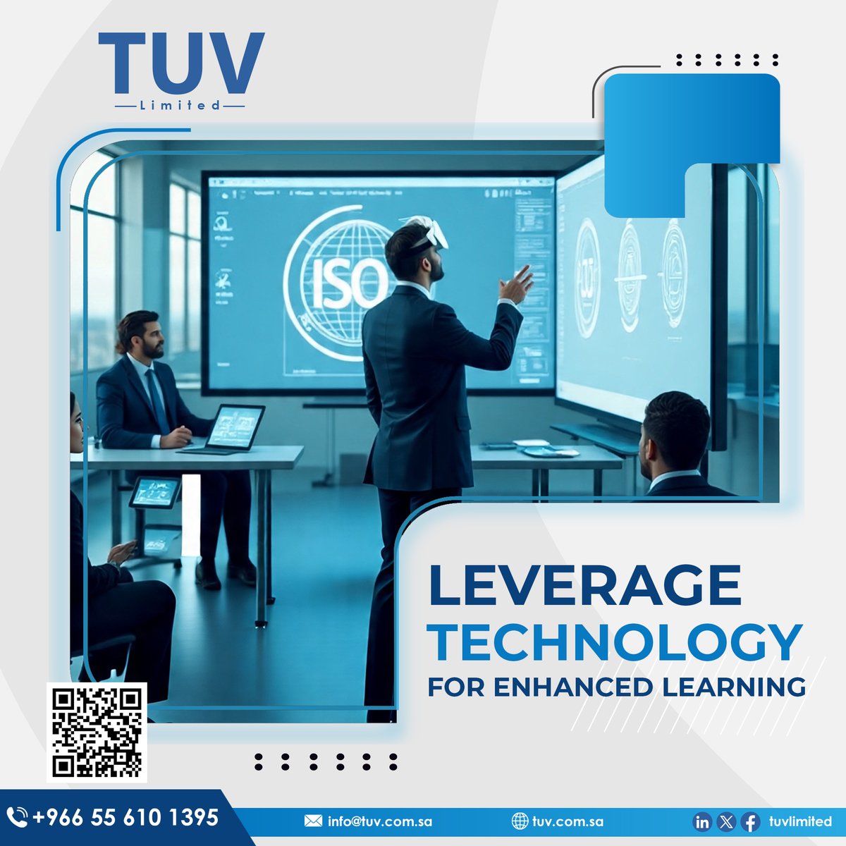 TUV_ksa's tweet image. Modern ISO training needs modern tools. TUV Limited uses interactive platforms, mobile access & VR simulations to boost engagement, flexibility & results.
#ModernLearning #TUVLimited #KSA #TrainingExcellence #DigitalEducationAsk
