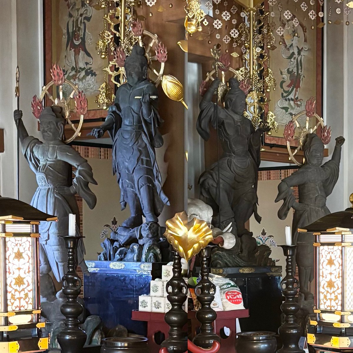 osakisatoshi's tweet photo. #四天王 像 時代もバラバラ　の指定、猛暑の中　半日がかり、#美術史 など各専門委員の質疑、長時間にわたるも非常に充実、#持国天、#増長天、#広目天、#多聞天（#毘沙門天）
#岡山短期大学 #保育士 #幼稚園教諭 #岡山学院大学 #フード  #管理栄養士 #児島 #故郷 #里山 #歴史 #文化 #自然 研究所 https://t.co/HFHyHyiO2s