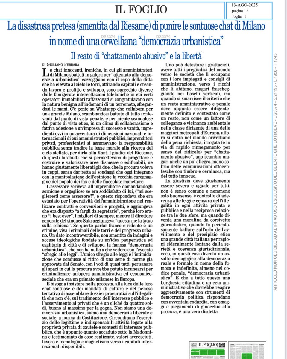 L’ inchiesta basata su battute su whatsapp e la scoperta della “democrazia urbanistica” Mamma mia.