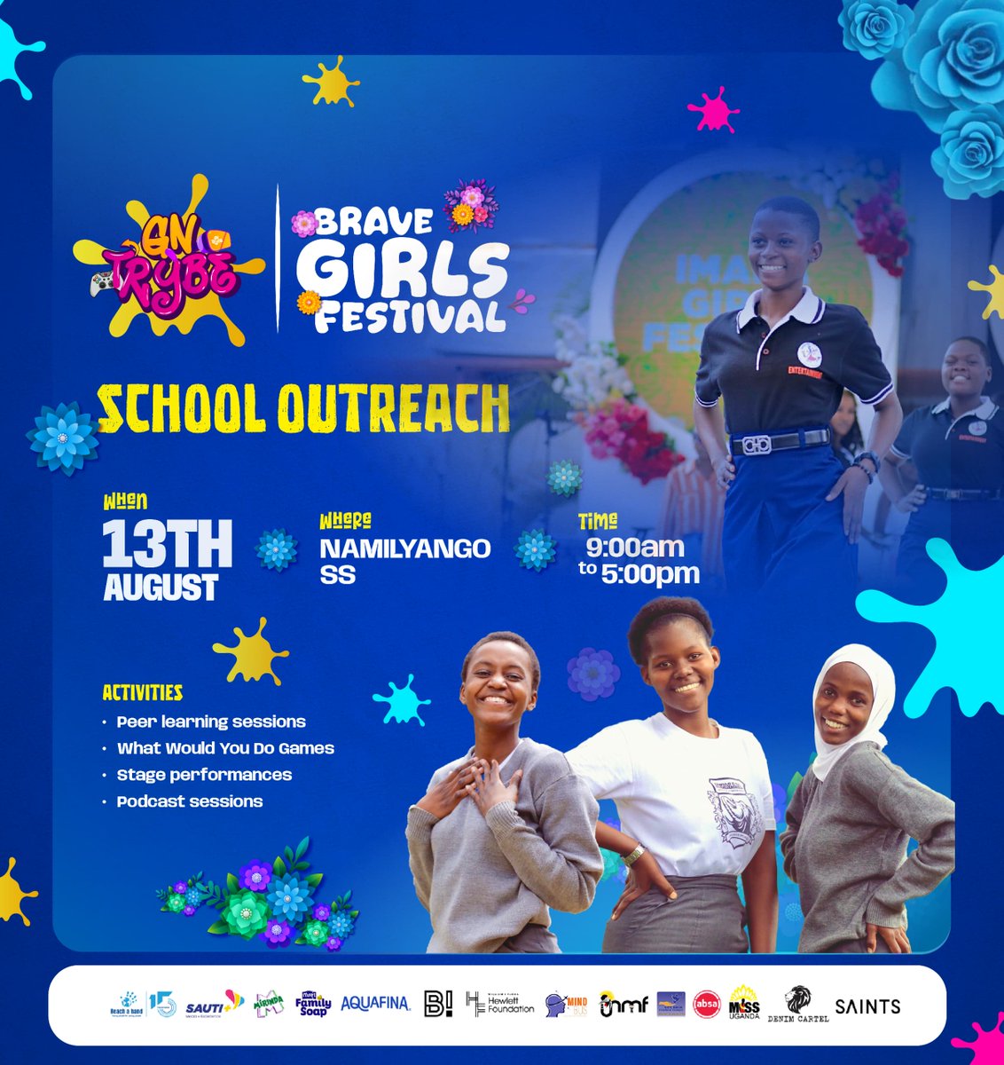 The #GNTrybeBraveGirlsFestival kicks off to an amazing start with a school outreach at Namilyango SS🥳🥳

We're going BIIIIIIIIIIIIIIIIIIG on fun and interactive peer learning sessions and 'What Would You Do Games',  podcast sessions before unleashing even more fun with stage