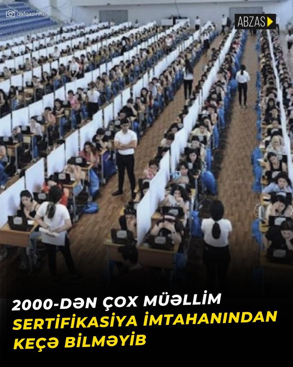 2025-ci ildə sertifikatlaşdırma prosesində 2343 müəllim keçid balını toplaya bilməyib.

Bu barədə  Məktəbəqədər və Ümumi Təhsil üzrə Dövlət Agentliyindən (MÜTDA) məlumat verilib.

Bildirilir ki sertifikatlaşdırmada uğur qazanmayan şəxslərin sosial vəziyyətini qiymətləndirmək və