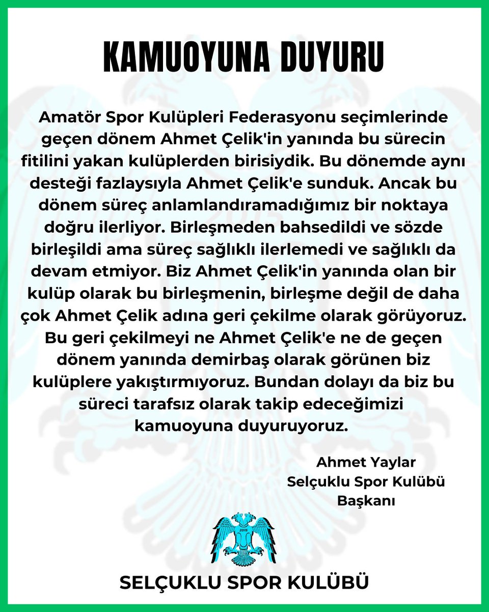 OcaklarSelcuklu's tweet photo. KAMUOYUNA DUYURU📣

#selçuklusporkulübü #gaziantep #futbol #amatörfutbol  #spor #kamuoyuna https://t.co/KXlIbynYpQ