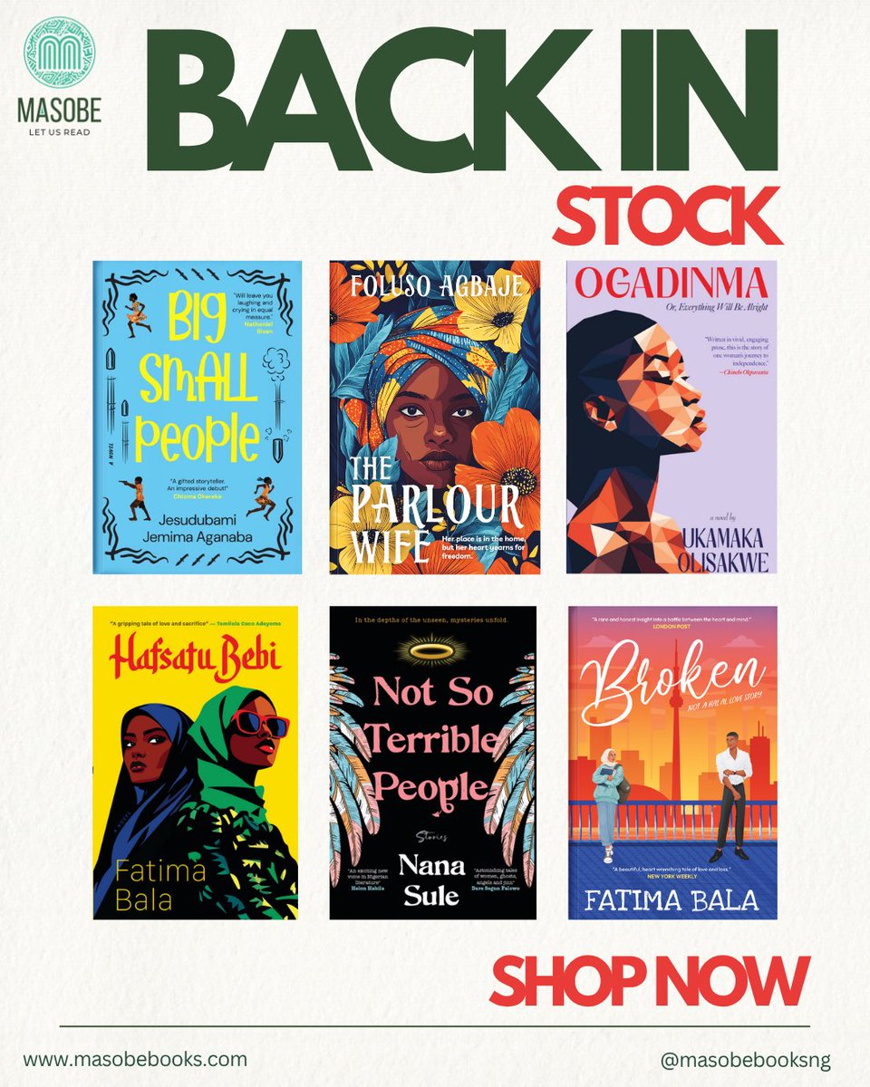 They are back like they never left!!

To order, please visit masobebooks.com and leading bookstores near you.

#BackInStock #MasobeBooks #LetUsRead