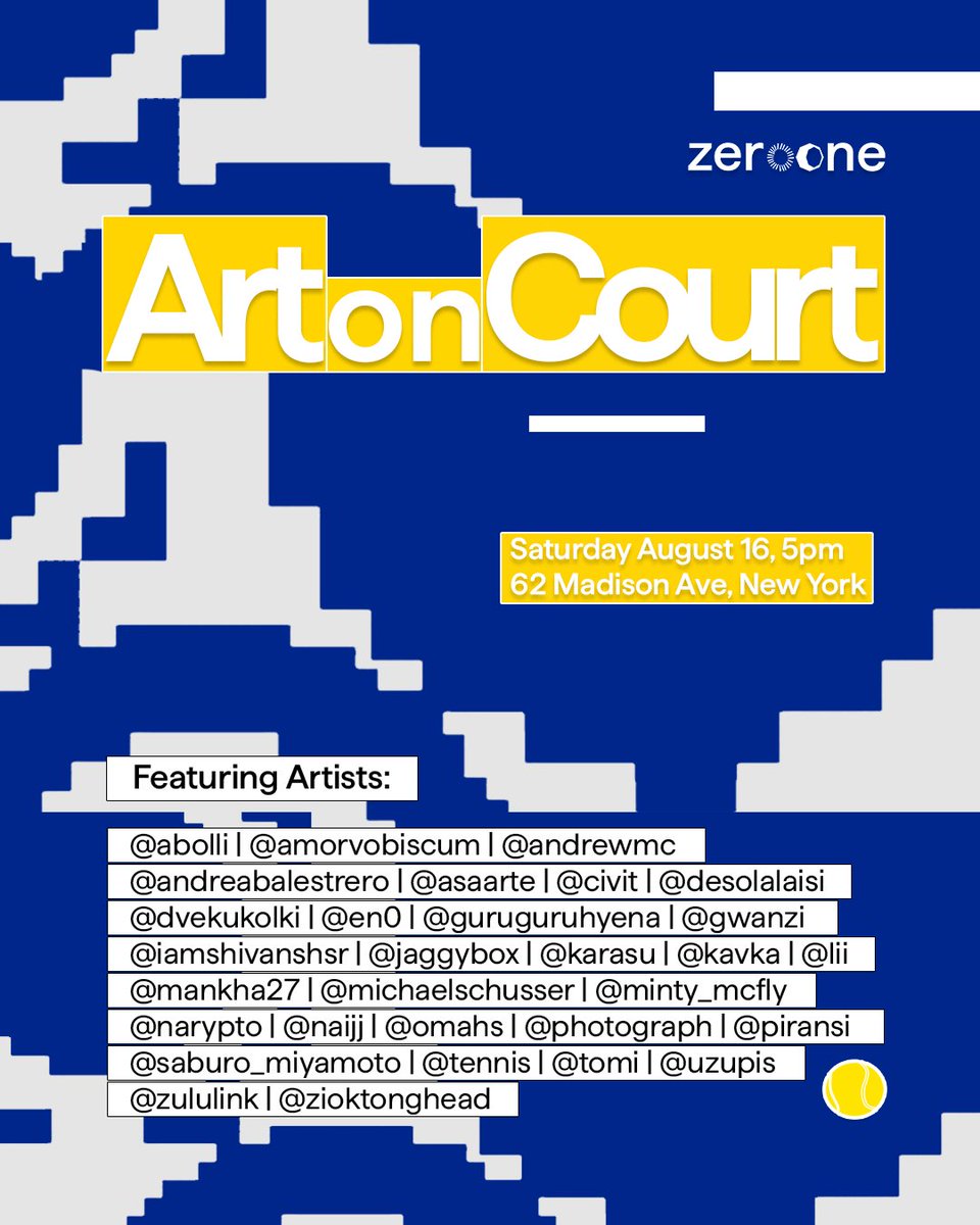 zeroone 🔺 (@zero________one) on Twitter photo Tennis Challenge winners announced! 🎾
#abolli | <a href="/amorvobiscum/">AV 📸</a> | #andrewmc | <a href="/abalestrero/">andrea balestrero</a> | #asaarte | <a href="/ascii_bit/">Oscar Civit</a> | <a href="/desolalasisi/">Desola Lasisi</a> | <a href="/Dvekukolki1/">Dvekukolki</a> | <a href="/eno_ohigepapa/">𝙚𝙣𝙤♨️⭐️⭐️⭐️</a> | <a href="/guruguruhyena/">guruguruhyena🍥</a> | <a href="/_gwanzi/">gwanzi(グワンヂ) aka FZ</a> | <a href="/Iamshivanshsr/">Shivansh Rawat 🔺️</a> | <a href="/JAGGYBOX/">JAGGYBOX</a> | <a href="/new_world_you/">AtelierKarasu(カラス)</a> | #kavka | #lii | <a href="/ManoelKhan/">Man-Kha27</a> | Tennis Challenge winners announced! 🎾
#abolli | <a href="/amorvobiscum/">AV 📸</a> | #andrewmc | <a href="/abalestrero/">andrea balestrero</a> | #asaarte | <a href="/ascii_bit/">Oscar Civit</a> | <a href="/desolalasisi/">Desola Lasisi</a> | <a href="/Dvekukolki1/">Dvekukolki</a> | <a href="/eno_ohigepapa/">𝙚𝙣𝙤♨️⭐️⭐️⭐️</a> | <a href="/guruguruhyena/">guruguruhyena🍥</a> | <a href="/_gwanzi/">gwanzi(グワンヂ) aka FZ</a> | <a href="/Iamshivanshsr/">Shivansh Rawat 🔺️</a> | <a href="/JAGGYBOX/">JAGGYBOX</a> | <a href="/new_world_you/">AtelierKarasu(カラス)</a> | #kavka | #lii | <a href="/ManoelKhan/">Man-Kha27</a> |
