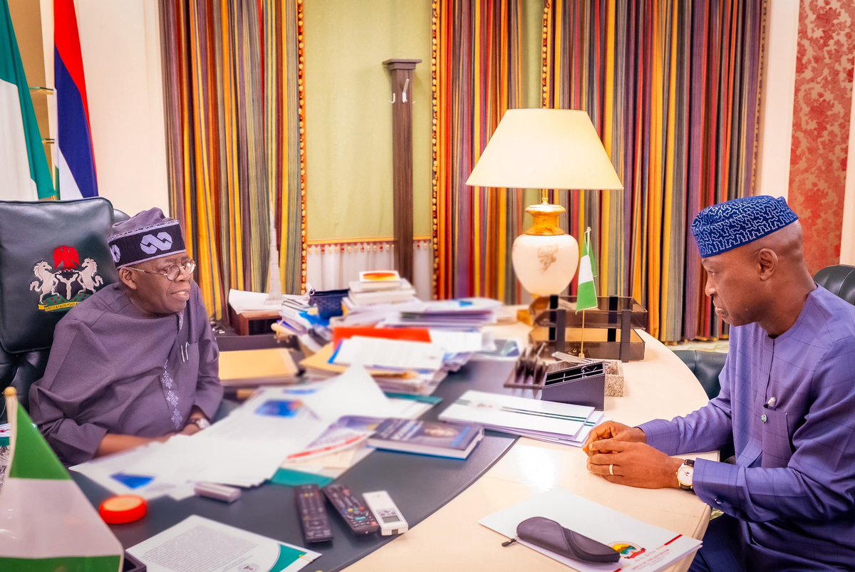 Biodun Oyebanji (@biodunaoyebanji) on Twitter photo It was a delight to meet with President Asiwaju Bola Ahmed Tinubu <a href="/officialABAT/">Bola Ahmed Tinubu</a>, GCFR, at the Presidential Villa, Abuja.
Our discussions centred on accelerating Ekiti’s socio-economic development and contributing significantly to nation building.
I appreciate the President’s It was a delight to meet with President Asiwaju Bola Ahmed Tinubu <a href="/officialABAT/">Bola Ahmed Tinubu</a>, GCFR, at the Presidential Villa, Abuja.
Our discussions centred on accelerating Ekiti’s socio-economic development and contributing significantly to nation building.
I appreciate the President’s